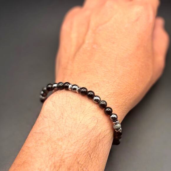 John Hardy Men’s Sterling Silver Beaded Bracelet Onyx Eagle Eye Hematite NIBWT - Picture 13 of 16